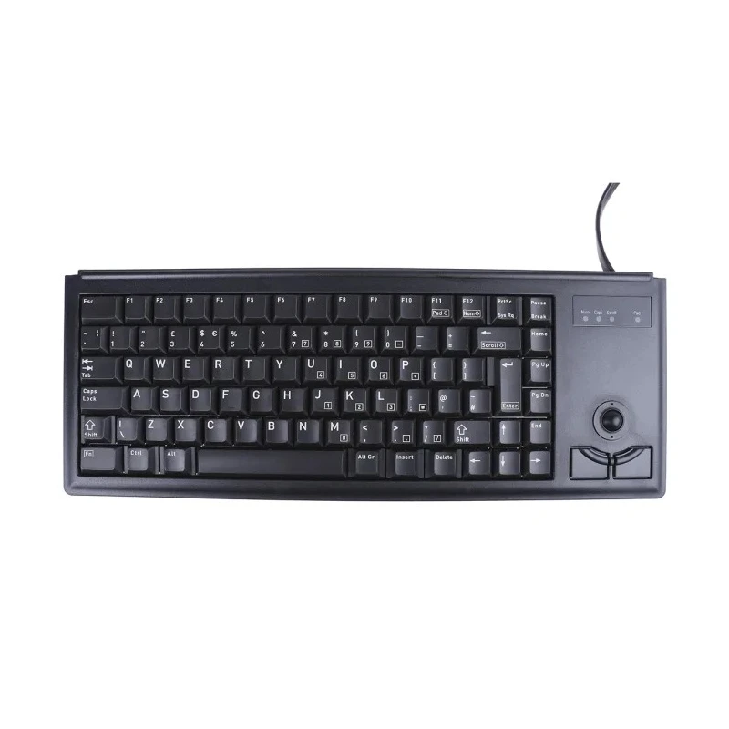 Cherry ML4400 Wired USB Compact Trackball Keyboard QWERTY UK Layout Black Industrial Grade G84-4400LPBGB-2