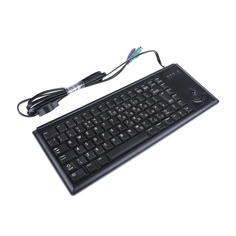 Cherry ML4400 Wired USB Compact Trackball Keyboard QWERTY UK Layout Black Industrial Grade G84-4400LPBGB-2