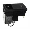 Schaffner 250V AC 2A Snap-in IEC Filter Male Connector with 1 Fuse FN372-2-21