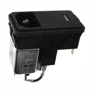 Schaffner 250V AC 2A Snap-in IEC Filter Male Connector with 1 Fuse FN372-2-21