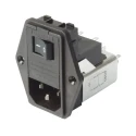Schaffner 250V AC 6A Panel Mount IEC Filter Male 2 Pole 2 Fuse, Solder FN389B-6-21