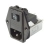 Schaffner 250V AC 6A Panel Mount IEC Filter Male 2 Pole 2 Fuse, Solder FN389B-6-21