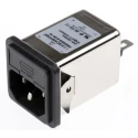 Schaffner 250V AC 6A Snap-in IEC Filter Male 2 Fuse Faston FN9260S-6-06-10