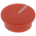RS PRO Red 19 mm Knob Diameter Potentiometer Knob Cap for 6.4 mm Circular Shaft 465-9432