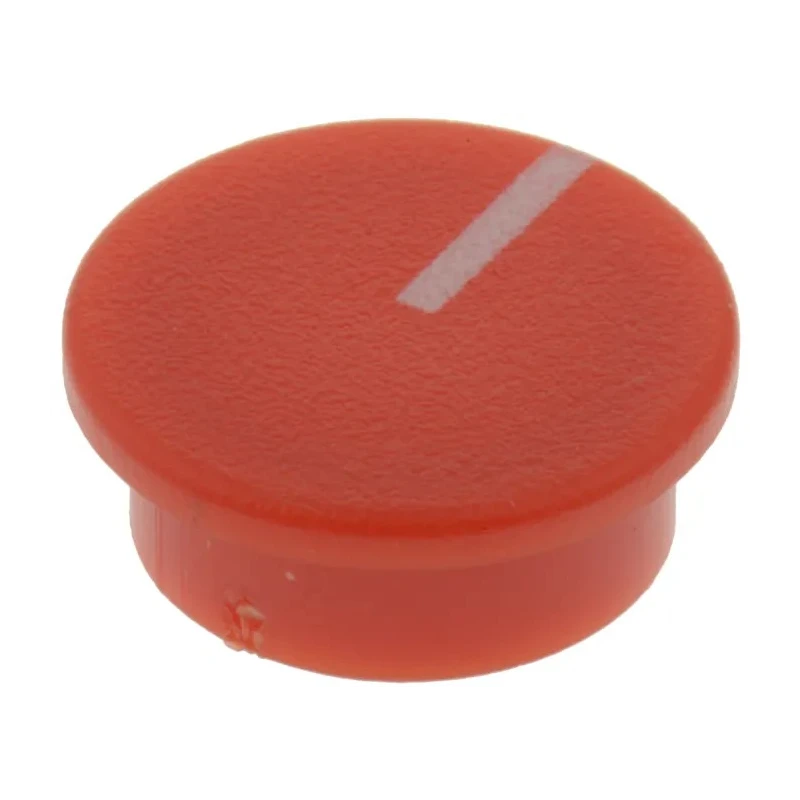 RS PRO Red 19 mm Knob Diameter Potentiometer Knob Cap for 6.4 mm Circular Shaft 465-9432