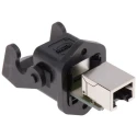 HARTING HAN 3A RJ45 Series RJ45 Connector Female Panel Mount Cat5 Shielded Straight 1 Port 8 Way RJ45