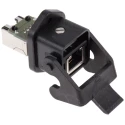 HARTING HAN 3A RJ45 Series RJ45 Connector Female Panel Mount Cat5 Shielded Straight 1 Port 8 Way RJ45