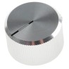 RS PRO 20 mm Knob Diameter Silver Aluminium Potentiometer Knob Push-On Type for 6.4 mm Circular Shaft 465-9842