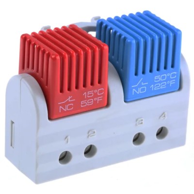 STEGO NC/NO Enclosure Thermostat 10 A, 120/250 V AC, -40 to 80 °C Operating Temperature, 5 to 60 °C Setting Range 01163.0-00