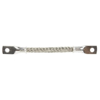 RS PRO Braided Wire, Tin Copper Wire, 10.05 mm² Cross Sectional Area, M5 Stud Size, 16 x 20 x 0.2 mm, 0.1 m Length 489-197