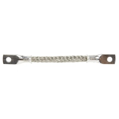 RS PRO Braided Wire, Tin Copper Wire, 10.05 mm² Cross Sectional Area, M5 Stud Size, 16 x 20 x 0.2 mm, 0.1 m Length 489-197