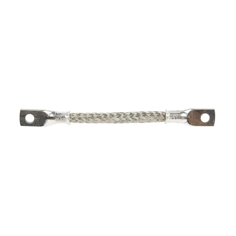 RS PRO Braided Wire, Tin Copper Wire, 10.05 mm² Cross Sectional Area, M5 Stud Size, 16 x 20 x 0.2 mm, 0.1 m Length 489-197
