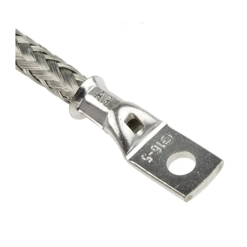 RS PRO Braided Wire, Tin Copper Wire, 10.05 mm² Cross Sectional Area, M5 Stud Size, 16 x 20 x 0.2 mm, 0.1 m Length 489-197
