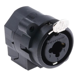 Neutrik Chassis XLR Connector, Straight Orientation, 3 Contacts, 50V, Female, Gold over Nickel Plating NCJ6FI-V