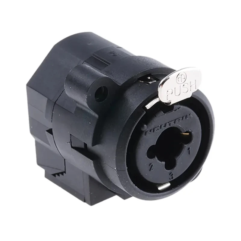 Neutrik Chassis XLR Connector, Straight Orientation, 3 Contacts, 50V, Female, Gold over Nickel Plating NCJ6FI-V