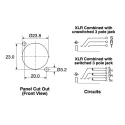 Neutrik Chassis XLR Connector, Straight Orientation, 3 Contacts, 50V, Female, Gold over Nickel Plating NCJ6FI-V