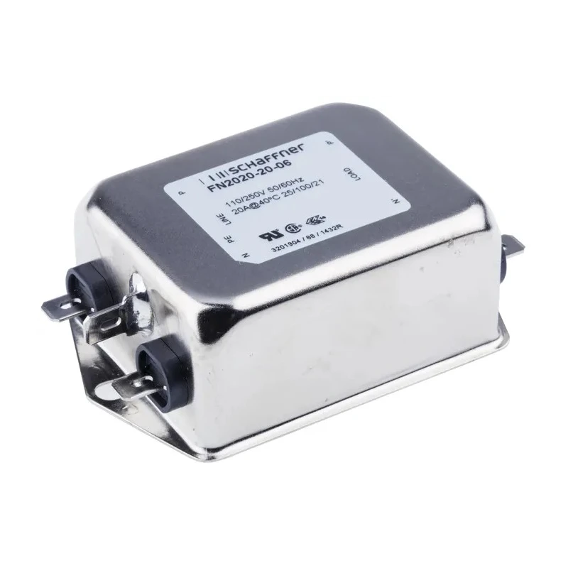 Schaffner Chassis Mount EMI Filter 20A 250V ac/dc 400Hz Fast-On 1 Phase FN2020