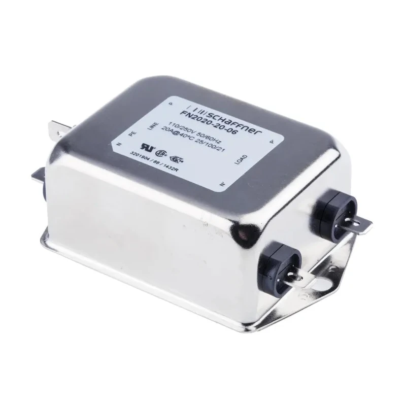Schaffner Chassis Mount EMI Filter 20A 250V ac/dc 400Hz Fast-On 1 Phase FN2020