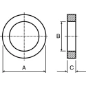 Fair-Rite Ferrite Ring Toroid Core 6.35 mm Height 13.2 mm Inside Diameter 21 mm Outside Diameter 5961000601