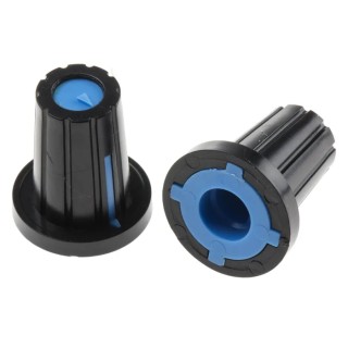 RS PRO 17 mm Knob Diameter Black Potentiometer Knob for 6 mm Shaft D Shaped 467-6049