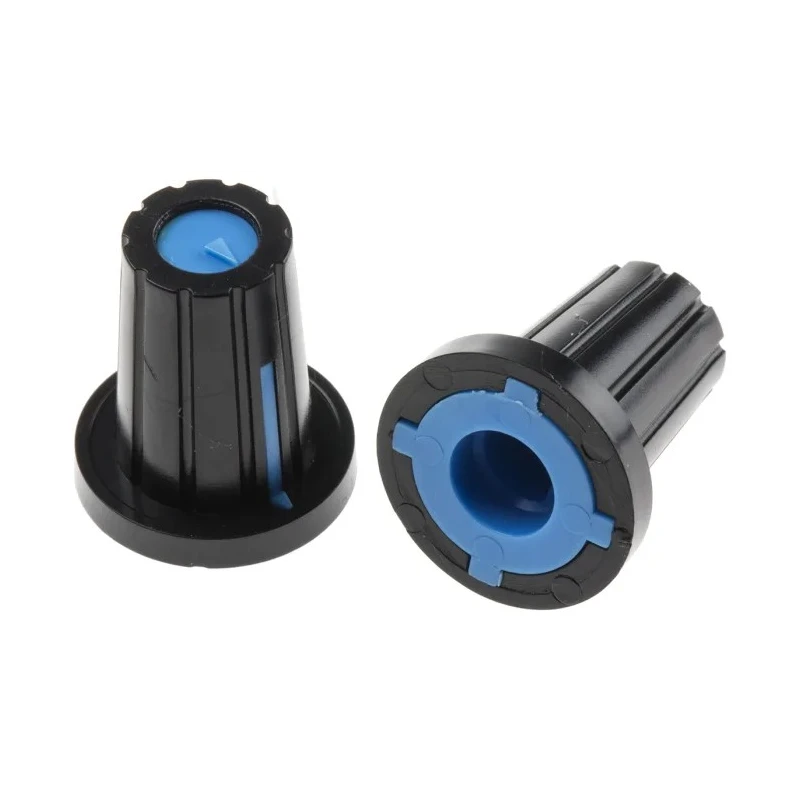 RS PRO 17 mm Knob Diameter Black Potentiometer Knob for 6 mm Shaft D Shaped 467-6049