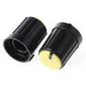 RS PRO 13.3 mm Knob Diameter Black Potentiometer Knob for 6 mm Circular Shaft 467-5923