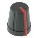RS PRO 13 mm Knob Diameter Black Push-On Potentiometer Knob for 6.4 mm Shaft D Shaped 467-6689