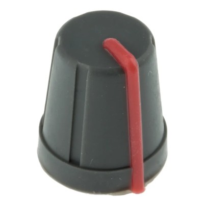 RS PRO 13 mm Knob Diameter Black Push-On Potentiometer Knob for 6.4 mm Shaft D Shaped 467-6689