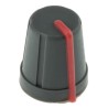 RS PRO 13 mm Knob Diameter Black Push-On Potentiometer Knob for 6.4 mm Shaft D Shaped 467-6689