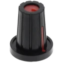 RS PRO Potentiometer Knob 17 mm Diameter Black Plastic Push-On for 6.4 mm D Shaped Shaft 467-6730
