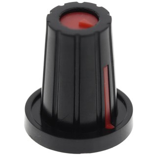 RS PRO Potentiometer Knob 17 mm Diameter Black Plastic Push-On for 6.4 mm D Shaped Shaft 467-6730