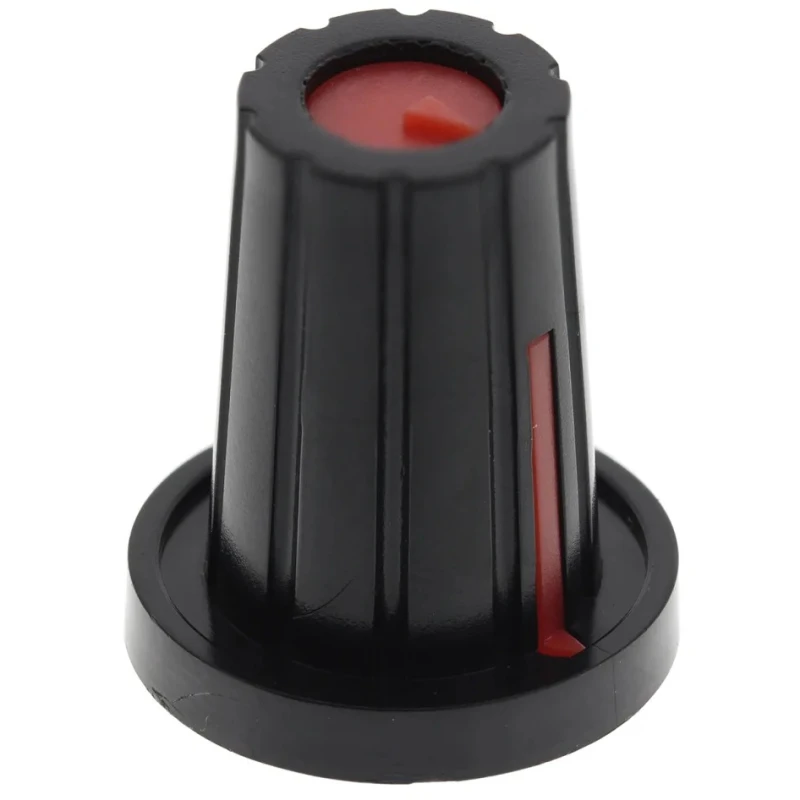 RS PRO Potentiometer Knob 17 mm Diameter Black Plastic Push-On for 6.4 mm D Shaped Shaft 467-6730