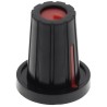 RS PRO Potentiometer Knob 17 mm Diameter Black Plastic Push-On for 6.4 mm D Shaped Shaft 467-6730
