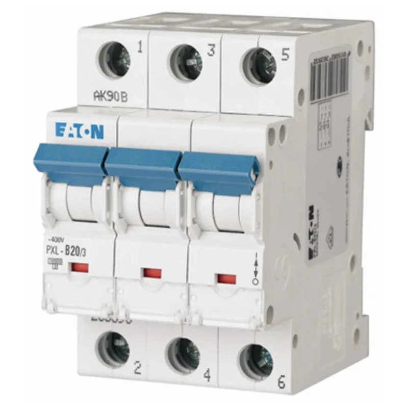 Eaton xPole PXL Miniature Circuit Breaker, 3-Pole, 20A Current Rating, Type B Tripping, 400V AC, 48V DC, 10 236393 PXL-B20/3