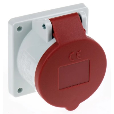 MENNEKES Industrial Power Connector, Panel Mount, Rated at 16A, 400V, IP44 Red IP44 
