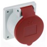 MENNEKES Industrial Power Connector, Panel Mount, Rated at 16A, 400V, IP44 Red IP44