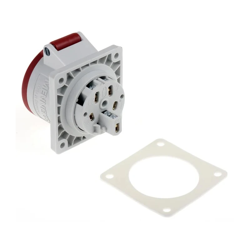 MENNEKES Industrial Power Connector, Panel Mount, Rated at 16A, 400V, IP44 Red IP44 