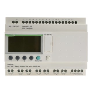 Schneider Electric Zelio Logic Series Logic Module, 16-Input Discrete Input, 10 Relay Outputs, DIN Rail Mount, SR3B261FU
