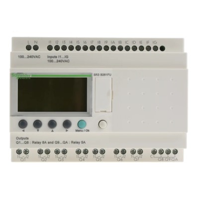 Schneider Electric Zelio Logic Series Logic Module, 16-Input Discrete Input, 10 Relay Outputs, DIN Rail Mount, SR3B261FU