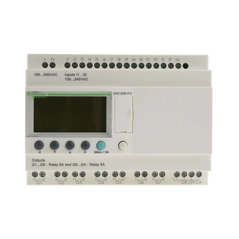 Schneider Electric Zelio Logic Series Logic Module, 16-Input Discrete Input, 10 Relay Outputs, DIN Rail Mount, SR3B261FU