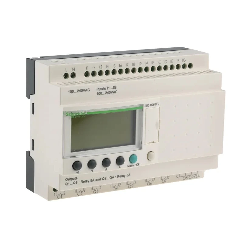Schneider Electric Zelio Logic Series Logic Module, 16-Input Discrete Input, 10 Relay Outputs, DIN Rail Mount, SR3B261FU