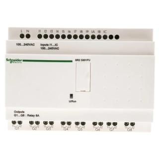 Schneider Electric Zelio Logic Series Logic Module 12-Input Discrete Input 8 Relay Outputs SR2D201FU