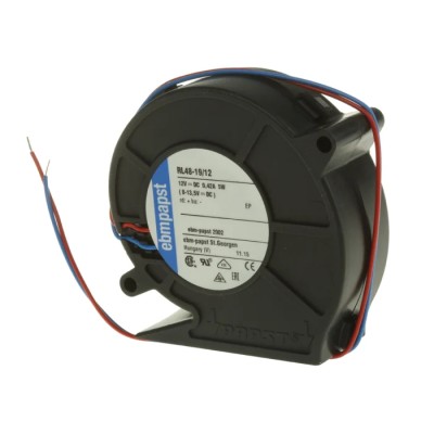 ebm-papst Centrifugal Fan RL48-19/12, 12V DC, 28 m³/h Air Flow, 4400 RPM, 75.5 mm x 75.2 mm x 27 mm RL48-19/12