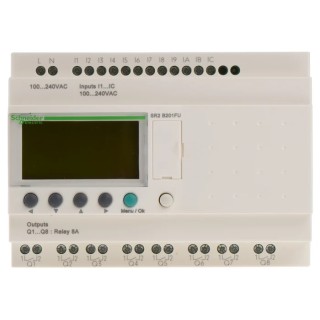 Schneider Electric Zelio Logic Series Logic Module 12-Input, Discrete Input, 8 Outputs, Relay Output SR2B201FU