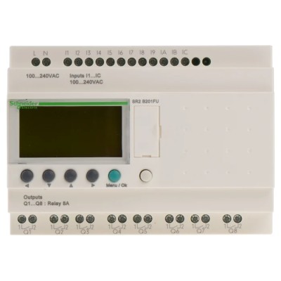 Schneider Electric Zelio Logic Series Logic Module 12-Input, Discrete Input, 8 Outputs, Relay Output SR2B201FU