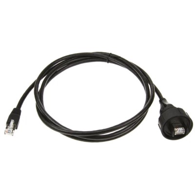 Bulgin Shielded Screened Cat5e Ethernet Cable 2 m Polyurethane Jacket Black 