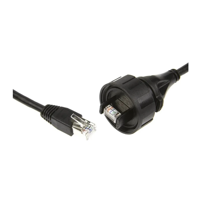 Bulgin Shielded Screened Cat5e Ethernet Cable 2 m Polyurethane Jacket Black 