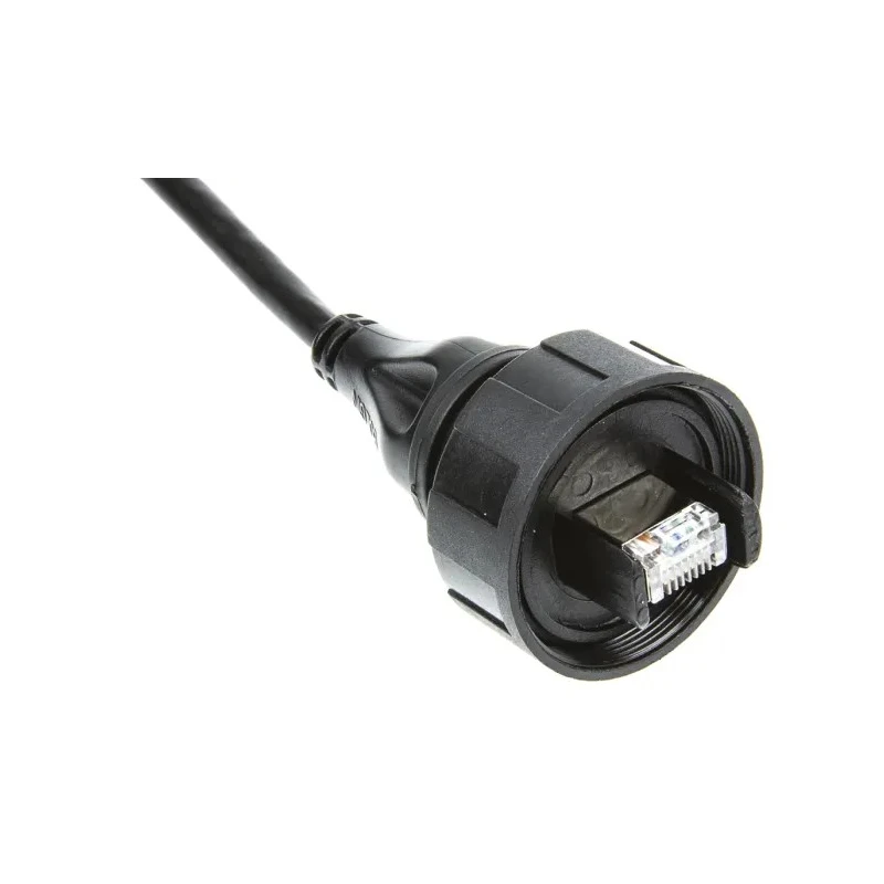Bulgin Shielded Screened Cat5e Ethernet Cable 2 m Polyurethane Jacket Black 