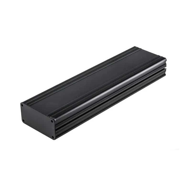 RS PRO Black Anodised Aluminium Instrument Case 40 mm Height, 81.4 mm Width, 285 mm Length 468-7471