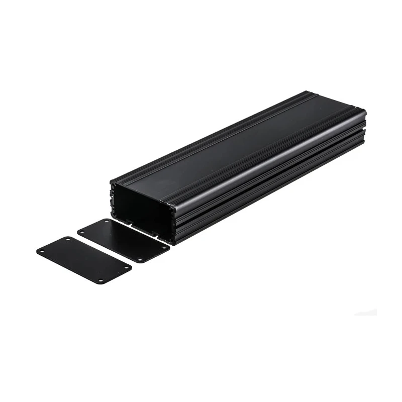 RS PRO Black Anodised Aluminium Instrument Case 40 mm Height, 81.4 mm Width, 285 mm Length 468-7471
